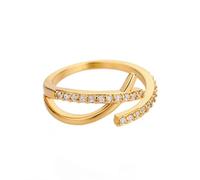 JQQJZLC Girl Products Rings Ring Jewellery Women Men X-Curve Rings For Women Geometric Finger X-Curve Ring Femme Engagement Gifts