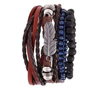 JQQJZLC Girls Accessories 1 Set Hand Woven Leather Wrist Chain Bracelet for Women Adjustable Fashion Bangle Jewelry present necklace