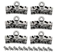 JQQJZLC Girls Accessories 30Pcs DIY Pendant Spacer for Jewelry Making Unique Tube Charms for Bracelets and Necklaces necklace