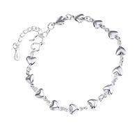 JQQJZLC Girls Accessories Heart Bracelet for Women Jewelry for Teen Charm Wrist Chain with Adorable Heart necklace