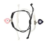 JQQJZLC Girls' jewelry 1Pair Couple Evil Eye Heart Bracelets Woven Jewelry present for Teen Friends Lovers Unique Valentine Day Accessory accessories