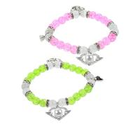 JQQJZLC Girls' jewelry 1Pair Delicate Heart Matching Couples Beaded Jewelry Romantic Elastic Friendship Bracelets Men and Women for Valentine Day accessories