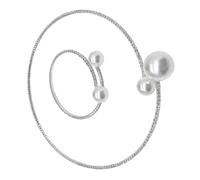 JQQJZLC Girls' jewelry 2Pcs Silver Pearl Necklace Bracelet Set Women Jewelry for Weddings Anniversaries and Special Occasions Charming Claw Chain Design Great present accessories