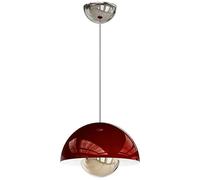 JQQJZLC Globe Dome Pendant Light Nordic Modern Green Hanging Ceiling Light Kitchen Island Adjustable Red Metal Ball Small Chandelier Chrome for Dining Room Bedroom Coffee Bar Restaurant