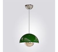 JQQJZLC Globe Dome Pendant Light Nordic Modern Green Hanging Ceiling Light Kitchen Island Adjustable Red Metal Ball Small Chandelier Chrome for Dining Room Bedroom Coffee Bar Restaurant