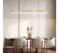 JQQJZLC Golden Oval LED Pendant Simple Home LED Chandelier Aluminium LED Fixture Illumination Indoor Lighting Adjustable Contemporary Lighting for Kitchen Living Dining Room Bedroom