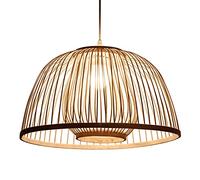 JQQJZLC Hand-Woven Ceiling Pendant Light Industrial Woven Pendant Lighting, 19.7" Bohemian Rattan Hanging Chandelier Decorative Lights for Kitchen Dining Room Foyer Bedroom Lampshad