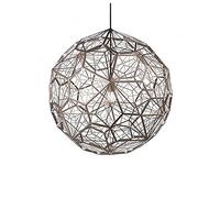 JQQJZLC Hollow Diamond Pendant Light Fitting Creative Brown/Chrome Metal Globe Chandelier E27 Stainless Steel Spherical Ceiling Hanging Lighting for Kitchen Island Bedroom Hallway Living Room