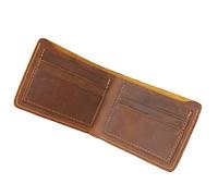 JQQJZLC HOT Cowhide Leather Men Short Wallet Purse Small Vintage Wallets Card Holder