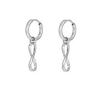 JQQJZLC Huggie Infinity Dangle Hoop Earrings for Women Men 316 Surgical Stainless Steel Minimalist Small Hoop Cartilage Cuff Hypoallergenic for Piercing Ear Eternity Promise Jewelry
