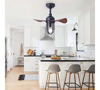 JQQJZLC Industrial Ceiling Fans with Lights and Remote Control Silent Fan Ceiling Light Adjustable Light and Dark 6 Wind Speed Reversible Timer Chandelier Fan for Bedroom Kitchen-c