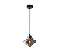 JQQJZLC Industrial Smoke Gray/Cognac Glass Pendant Light Modern Restaurant Bedside Creative Hanging Lamp Staircase Bedroom Bar Shop Gyro Chandelier Lamps Interesting Life (Smoke Gray C)