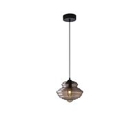 JQQJZLC Industrial Smoke Gray/Cognac Glass Pendant Light Modern Restaurant Bedside Creative Hanging Lamp Staircase Bedroom Bar Shop Gyro Chandelier Lamps Interesting Life (Smoke Gray C)