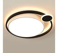 JQQJZLC Iron and Acrylic Semi Flush Mount Ceiling Lights American Ceiling Lamp Bedroom Chandelier Creative Hotel Warm Room Household Modern Simple Round Lamp Interesting Life (White 45cm W