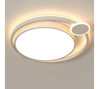 JQQJZLC Iron and Acrylic Semi Flush Mount Ceiling Lights American Ceiling Lamp Ceiling Chandelier Creative Hotel Warm Room Household Modern Simple Round Lamp Interesting Life (Black 38cm W