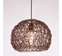 JQQJZLC Japanese Bamboo Rattan Lustre Chandelier Retro Hemp Creative Spherical Pendant Lamp Art Deco Braided Ceiling Pendant Light E27 Hand-Woven Adjustable Living Room Dining Room Ceiling Lighting