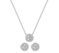 JQQJZLC jewellery 925 jewelry set for women - shiny round zircon pendant adjustable necklace earrings set, for women girls chains temperament set jewelry