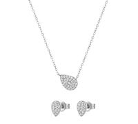 JQQJZLC jewellery 925 wedding jewelry set for women - fashion geometry waterdrop pendant necklace and earrings set, elegant birthday party jewelry set jewelry