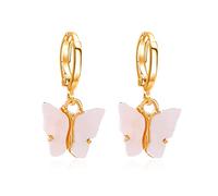 JQQJZLC jewellery Women Silver Earrings, Cute Butterfly Drop Earrings For Women Navy Blue Fashion Animal Vintage Jewelry Acrylic Female Earring Pendientes Gifts For Girlfriend, Wife, Sister, Daughter,