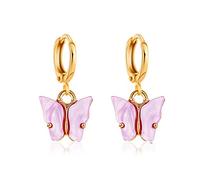 JQQJZLC jewellery Women Silver Earrings, Cute Butterfly Drop Earrings For Women Navy Blue Fashion Animal Vintage Jewelry Acrylic Female Earring Pendientes Gifts For Girlfriend, Wife, Sister, Daughter,