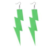 JQQJZLC jewellery Women Silver Earrings, Fluorescence Colorful Lightning Shape Women Long Drop Earrings Minimalist Punk Jewelry Bijoux For Party Gift Gifts For Girlfriend, Wife, Sister, Daughter,
