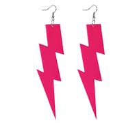 JQQJZLC jewellery Women Silver Earrings, Fluorescence Colorful Lightning Shape Women Long Drop Earrings Minimalist Punk Jewelry Bijoux For Party Gift Gifts For Girlfriend, Wife, Sister, Daughter,