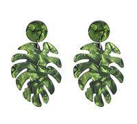 JQQJZLC jewellery Women Silver Earrings, Multiple Leave Leaf Shape Women Hoop Drop Earrings Acrylic Colorful Charming Hyperbole Hipster Holiday Beach Gifts For Girlfriend, Wife, Sister, Daughter,