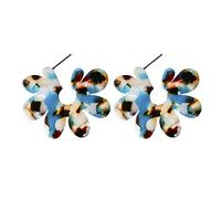 JQQJZLC jewellery Women Silver Earrings, Romantic Colorful Flower Acrylic Stud Earrings High Fashion Femme Party Jewelry Statement Bridge Wedding Jewelry Gifts For Girlfriend, Wife, Sister, Daughter,