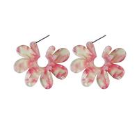 JQQJZLC jewellery Women Silver Earrings, Romantic Colorful Flower Acrylic Stud Earrings High Fashion Femme Party Jewelry Statement Bridge Wedding Jewelry Gifts For Girlfriend, Wife, Sister, Daughter,
