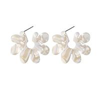 JQQJZLC jewellery Women Silver Earrings, Romantic Colorful Flower Acrylic Stud Earrings High Fashion Femme Party Jewelry Statement Bridge Wedding Jewelry Gifts For Girlfriend, Wife, Sister, Daughter,