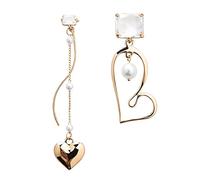 JQQJZLC jewellery Women Silver Earrings, Romantic Cute Heart Acrylic Enamel Women Drop Earrings Tassel Ins Female Party Birthday Friend Jewelry Brincos Gift Gifts For Girlfriend, Wife, Sister,