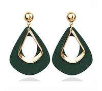 JQQJZLC jewellery Women Silver Earrings, Vintage Women'S Fashion Statement Earring Red Green Brown Black Color Long Wooden Brincos Wedding Party Gift Gifts For Girlfriend, Wife, Sister, Daughter,