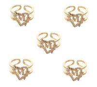 JQQJZLC jewelry 5pcs Flower Letter Colorful Holder Smart Candle Holders Desk Ring Light Dolls Heavy Duty Clothes Rack Women's Earrings Copper Golden jewelry