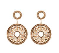 JQQJZLC jewelry for women Elegant Big Round Pendant Luxury For Women Full Glass Accessories Statement Jewelry women's jewelry
