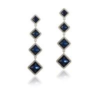 JQQJZLC jewelry for women Long Crystal Square zircon Exaggerated Fashion Drop Earrings for Women women's jewelry