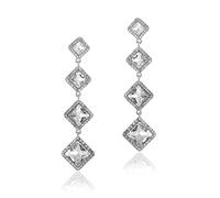 JQQJZLC jewelry for women Long Crystal Square zircon Exaggerated Fashion Drop Earrings for Women women's jewelry
