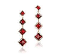 JQQJZLC jewelry for women Long Crystal Square zircon Exaggerated Fashion Drop Earrings for Women women's jewelry