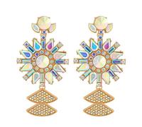 JQQJZLC jewelry for women Luxury Crystal Dangle For Women Accessories Big Long Pendant Designer Jewelry Wedding Party Holiday Boho Bijoux women's jewelry