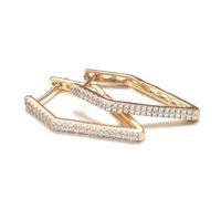 JQQJZLC jewelry for women V Shape Natural Zircon Long Earrings for Women Classic 585 Rose Gold Color Geometry Dangle Earrings Jewelry women's jewelry