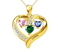 JQQJZLC jewelry Gold Copper Birthstone,Custom-made Sterling Silver Jewelry for Formal Dress,Love Heart Crystal for Jewelry for girls