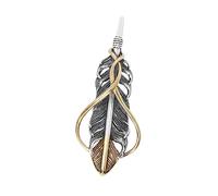 JQQJZLC jewelry Men's Women's S925 Sterling Feather Brooch Pendant, Vintage Feather Sterling Pendant Necklace Jewelry for girls