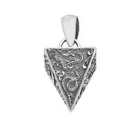 JQQJZLC jewelry S925 Sterling Green Dragon, White Tiger, Zhuque And Xuanwu Pyramid Pendant, Men's And Women's Personalized Pendant Necklace Jewelry for girls