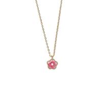 JQQJZLC jewelry Sterling Silver Necklace, Sweet Sterling Silver Pink Peach Blossom Pendant Necklace Jewelry for Women Jewelry for girls