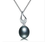 JQQJZLC jewelry zircon pendant for women 100% natural freshwater oval pearl necklace Made in China jewelry