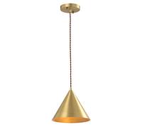 JQQJZLC Kitchen Pendant Lighting 1-Light Gold Brass Chandeliers Pendant Light Fixtures Adjustable Cord Ceiling Hanging Pendant Lamp for Bedroom Living Dining Room (B) (A)