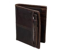 JQQJZLC Leather Wallet Anti-Theft Brush Retro Short European and American Style Oil Wax Wallet Leisure Travel Essentials