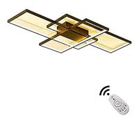 JQQJZLC Led Dimmable Ceiling Lamp Living Room Lamp with Remote Control Modern Minimalist Right Angle Acrylic Chandelier Lighting Bedroom Decor Lamp,Black,90Cm(80W) Interesting