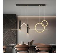 JQQJZLC Linear Pendant Light Mid Century Chandelier for Dining Room Remote Control Dimmable LED Long Strip Ceiling Hanging Lamp with Spot Beam Kitchen Island Over Table Resta