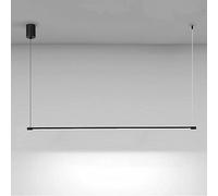 JQQJZLC Linear Pendant Light Minimalist Black Hanging Lamp LED Chandelier Ceiling Lighting Fixture, Long Strip Kitchen Island Lights Dining Room Office Decor Suspension Lamps