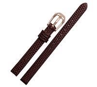 JQQJZLC Lizard Print Cowhide Leather watchband for Ladies Replacement Watch White red Ultra-Thin Strap 6 8 10 12 14 16mm (Color : Black Rose Gold, Size : 8mm)